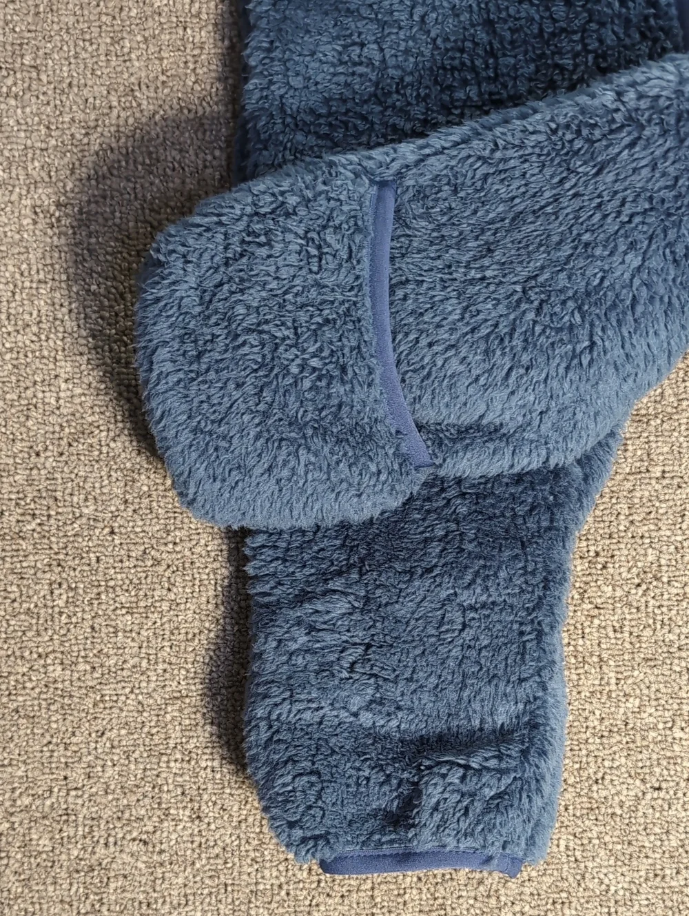 NWT The North Face Baby Bear Fleece Hooded One-Piece Suit - Shady Blue - Onesie